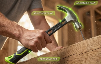 🔨🏗️ Martelo de garras multiusos para trabalhos pesados – De qualidade profissional e tratado termicamente – Punho antiderrapante, perfeito para trabalhos de carpintaria, demolição ou bricolage – resistente e equilibrado 🛠️
