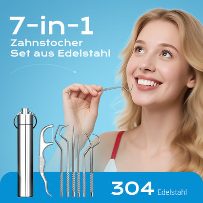⚡ Conjunto de palitos de dentes em aço inoxidável | Higiénicos e duradouros 🦷✅
