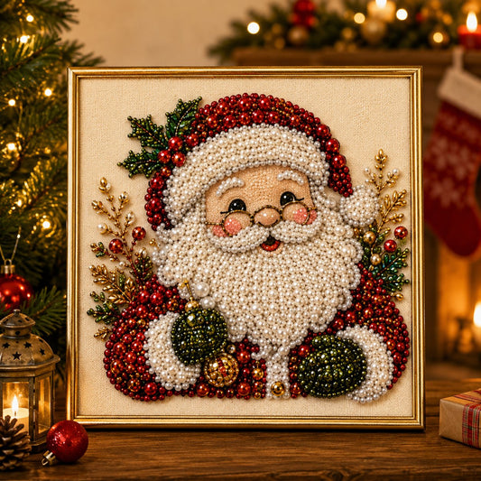💞Mais de 50 mil unidades vendidas!🎄✨ 50% de desconto! Kit de pintura com pérolas e diamantes DIY para o Natal – 5 designs festivos, contas em relevo 3D e moldura de exposição incluídas. Uma obra-prima natalícia cintilante para a tua parede! 🖼️🎨