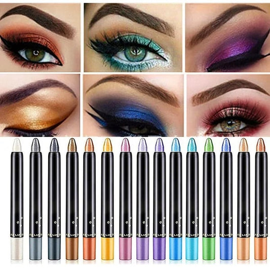 💥Promoção quente - 49% DE DESCONTO💥Lápis de sombra iluminador em 15 cores, à prova de água, com brilho, para maquilhagem dos olhos e delineador