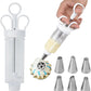 🎂🛒 -50%! 🍰 Kit de pistola para decorar bolos em aço inoxidável – Conjunto completo com 18 bicos e pontas – Decore o interior e o exterior.