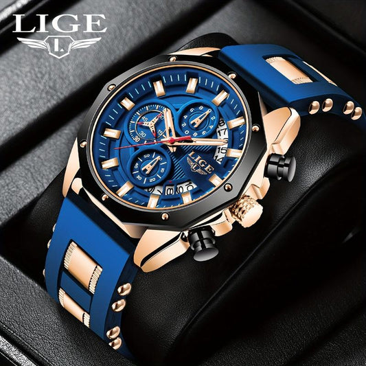 ⌚ PROMOÇÃO RELÂMPAGO: 50% DE DESCONTO! ⏰ Relógio desportivo para homem LIGE – Quartzo – Cronógrafo e à prova de água, para atividades ao ar livre e uso diário