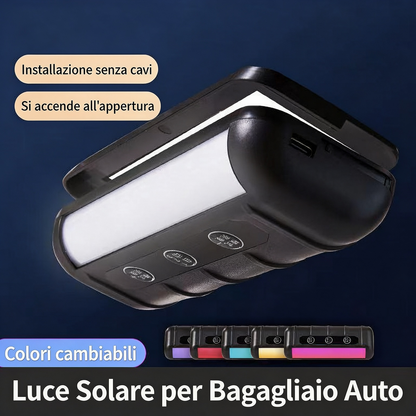 🔆Luz LED solar para a bagageira do carro – Sensor automático, sem fios, 6 cores, para SUV e outros veículos