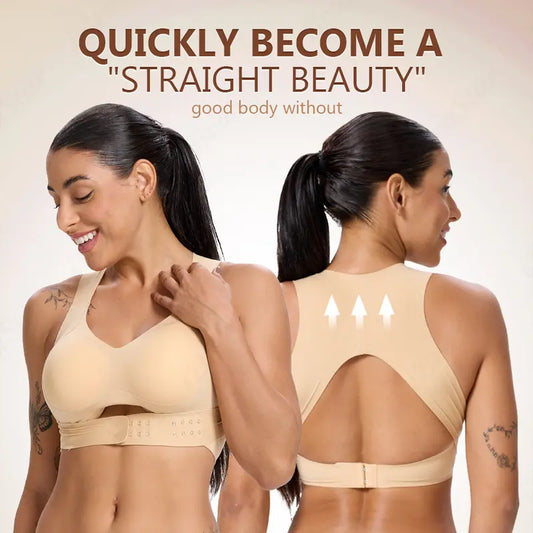👙🏋️‍♀️💪Sutiã sem aro bege para mulher, copas moldadas macias e respiráveis não removíveis, roupa desportiva para ioga e fitness, ideal para o ginásio e para o treino diári