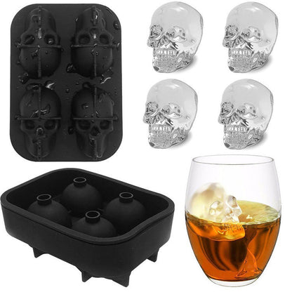 🥳2026 VENDA QUENTE💀🧊 50% DE DESCONTO! Bandeja de cubo de gelo de crânio de silicone DIY - crânio gigante de derretimento lento para uísque, coquetéis e muito mais.