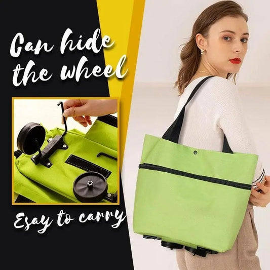 🔥PROMOÇÃO QUENTE: 50% DE DESCONTO🔥 Saco de compras 2 em 1 – Saco verde dobrável