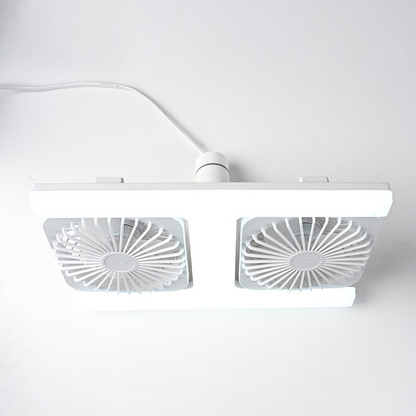 🌀💡Ventilador de teto com luz LED 2 em 1 – Duplo arrefecimento, ultra brilhante, instalação sem ferramentas