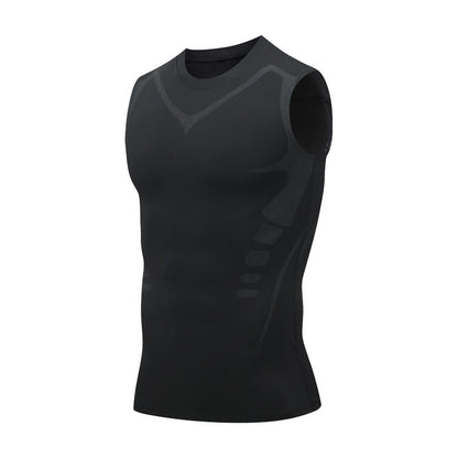 💪 Camisola de treino elástica para homem – modeladora, de secagem rápida e respirável