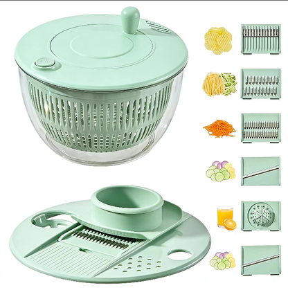 🔥 Promoção quente: 50% DE DESCONTO 🔥 Centrifugadora e cortador de salada multifunções 9 em 1 com grande capacidade