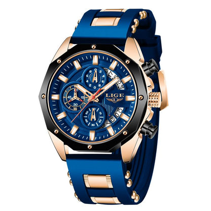 ⌚ PROMOÇÃO RELÂMPAGO: 50% DE DESCONTO! ⏰ Relógio desportivo para homem LIGE – Quartzo – Cronógrafo e à prova de água, para atividades ao ar livre e uso diário