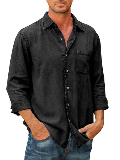 🔥Men's Long Sleeve Button Down Shirt