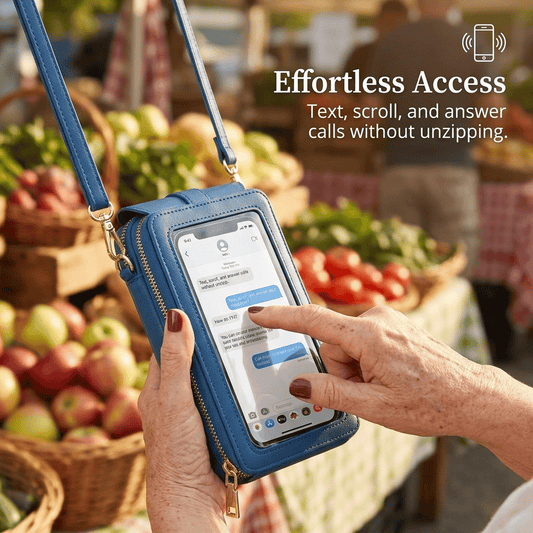 📢 📢 Desconto de 50 % no último dia🔥Carteira de Telemóvel a Tiracolo com Ecrã Tátil e Design Moderno