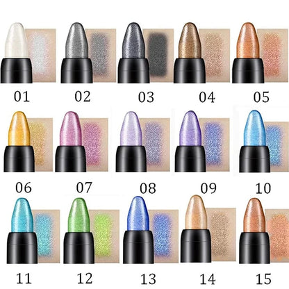 💥Promoção quente - 49% DE DESCONTO💥Lápis de sombra iluminador em 15 cores, à prova de água, com brilho, para maquilhagem dos olhos e delineador