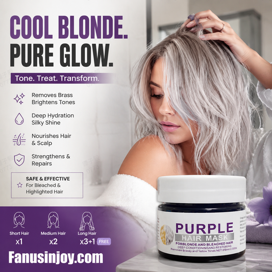 👱‍♀️Queres clarear a cor do teu cabelo? O teu cabelo precisa de cuidados urgentes! Máscara hidratante roxa para o cabelo com aroma duradouro