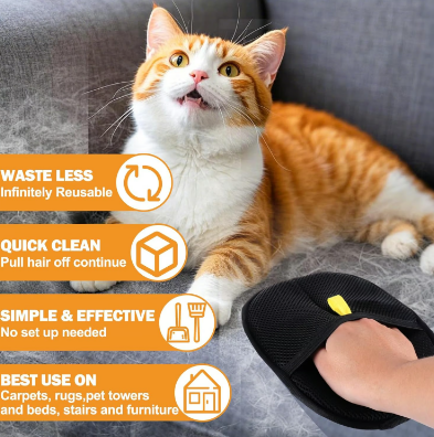 🧤 PROMOÇÃO LIMITADA: 50% DE DESCONTO! ✨ Luvas eletrostáticas para pêlos de animais – silicone, reutilizáveis, laváveis 🐾
