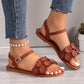 SUMMER POPULAR LARGE FLAT FLOWER HOOK BUCKLE SANDALS 2024 NEW WOMEN'S SHOES