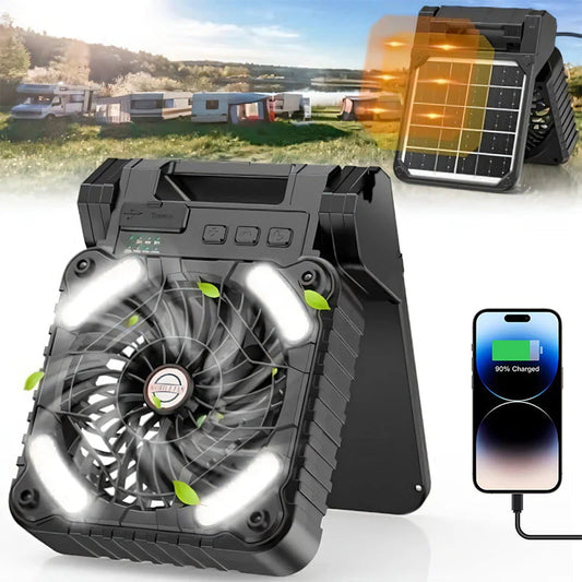 Multifunction Portable Solar Fan for Outdoor