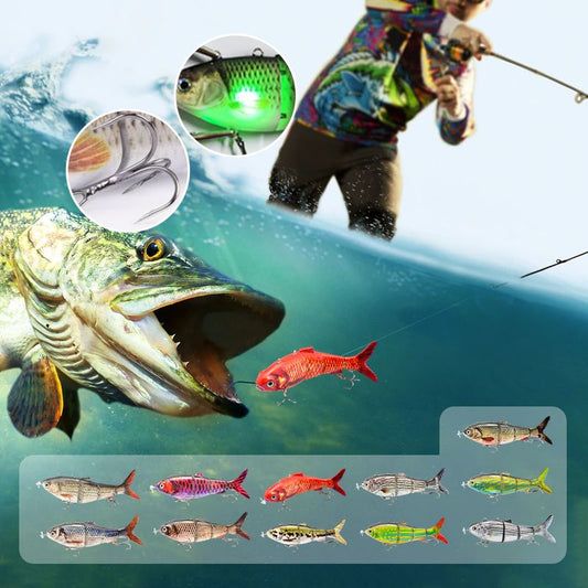 🔥50% de desconto🐟Isca de pesca robô multiarticular com LED⚡️Compre uma vez, use novamente e novamente❗️