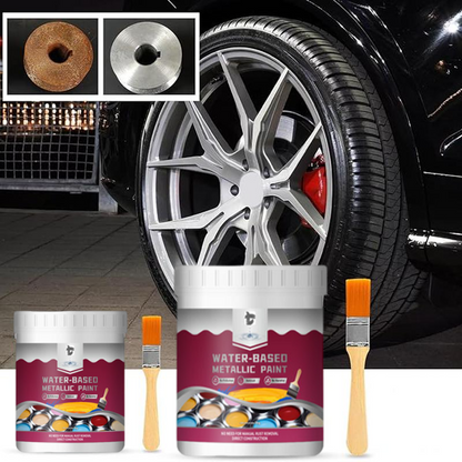🔥Tinta metálica anti-ferrugem – Uma única demão impede a ferrugem, sem necessidade de lixar nem de expor a vapores tóxicos. Ao secar, proporciona um acabamento metálico elegante. Perfeita para ferramentas de jardim e portões. 🔨🛡️