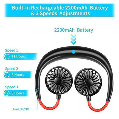 ✨ Promoção de Verão ✨ Ventilador portátil para pendurar no pescoço