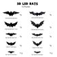 📢 📢 Desconto de 50 % no último dia🦇Decoração de Halloween: aplique de parede LED 3D em forma de morcego