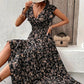 💃Promoções de 2026 por tempo limitado - 50 % DE DESCONTO☀️Vestido comprido esvoaçante com padrão floral e decote em V