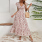 💃Promoções de 2026 por tempo limitado - 50 % DE DESCONTO☀️Vestido comprido esvoaçante com padrão floral e decote em V