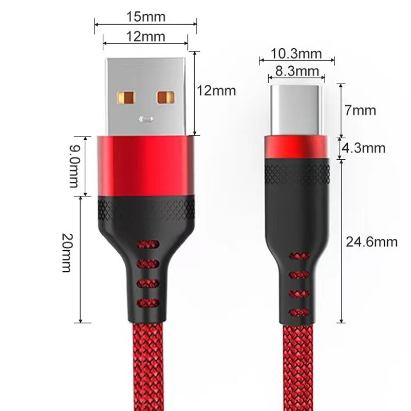 Cable de carga rápida prolongado y duradero