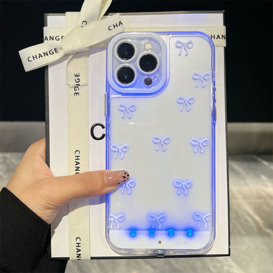 📱Capa de telemóvel com LED mais vendida: notificações de chamadas luminosas, resistente a choques, design em forma de laço de borboleta, recortes precisos, TPU flexível, para iPhone