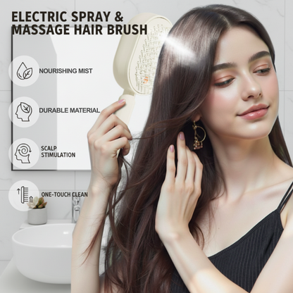 🥳PROMOÇÃO DE 2026🥳💞Mais de 50 mil unidades vendidas!💆‍♀️🔘50% de desconto! Escova de cabelo elétrica com spray e massagem – Desembaraça suavemente e proporciona uma névoa nutritiva. Cerdas macias, limpeza com um único botão. ✨🪮