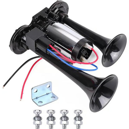 🚨50% DE DESCONTO! Buzina de ar para comboios de 120 dB – Compatível com camiões, carros e barcos | 12 V/24 V, à prova de água e instalação sem ferramentas 🚛🔊