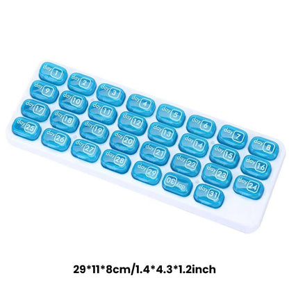 💊📅 Porta-comprimidos mensal portátil para 31 dias ✨💪 – Ideal para viagens e para o dia a dia, porta-comprimidos antiderrapante com indicação das datas, arrumação compacta para medicamentos, para a sua saúde