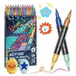 🎨Marcadores tipo pincel com efeito brilhante🥇Crie obras cintilantes com total fluidez 🥳 (🌈24 a 96 cores | Escrita fluida sem entupimentos | Não atravessa o papel📝)