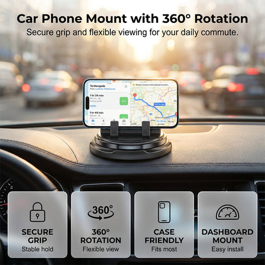 📱 50% DE DESCONTO! Suporte 2 em 1 para telemóvel no carro + placa de estacionamento – rotação de 360°, compatível com capas resistentes. Mais de 50 mil unidades vendidas! 🚗✨