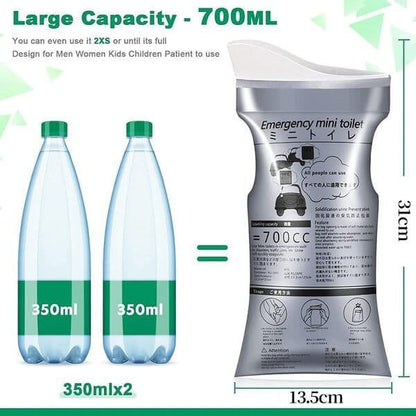 🥳A MELHOR ESCOLHA DE 2026🥳 Sacos para urinar em viagem – 700 ml, unissexo, com tecnologia SAP Instant Gel – à prova de fugas, ecológicos – perfeitos para viagens, caminhadas e emergências! 🛡️💨