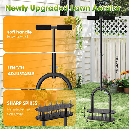 🌱 Aerador manual para relva ✅ Estrutura em aço ao carbono e ejeção por mola | Relva mais saudável sem esforço 🍃