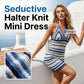 Striped Halter Backless Mini Dress