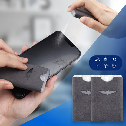 📢📢Compre 1 e ganhe 1 grátis!! ⏰Limpador de ecrãs 2 em 1 e pano de microfibra: pulverize e limpe, sem deixar resíduos, portátil