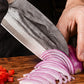 Faca de cozinha forjada à mão com borda em forma de V