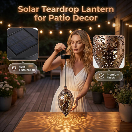 🌹🔥Lanterna lágrima alimentada solar para decoração de jardim