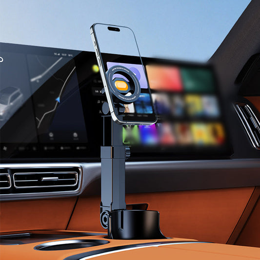 🔥Suporte para telemóvel para porta-copos de carro – Ajustável a 360°, íman N52 potente, utilização com uma só mão, compatível com todos os telemóveis, modelos magnéticos e com pinça estáveis para uma condução segura