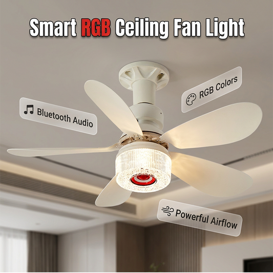 🎁  Venda quente 49% OFF 🔥 Ventilador de teto 3-em-1 com luz e alto-falante Bluetooth