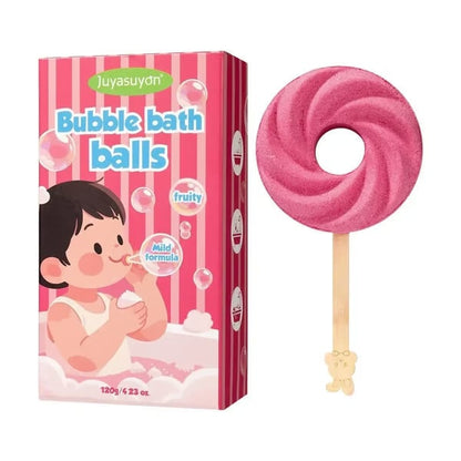 🍭 Bomba de banho de Lollipop fofo reutilizável 🧼 Bola de banho de bolha colorida para tempo de banho divertido 🛁