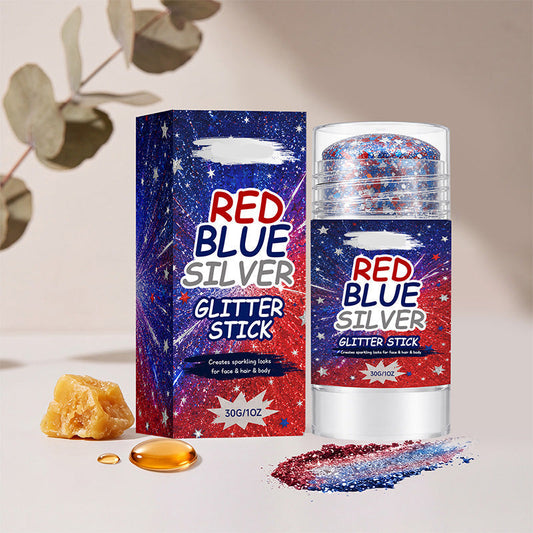✨✨Glitter Stick Tudo-em-Um - Vermelho, Azul e Prata Cintilante