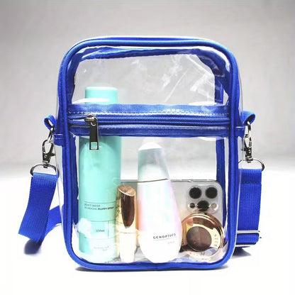 🔥⚽️Bolsa de maquilhagem transparente em PVC, bolsa de maquilhagem portátil, bolsa de arrumação transparente – adequada para os controlos de segurança na entrada do Mundial