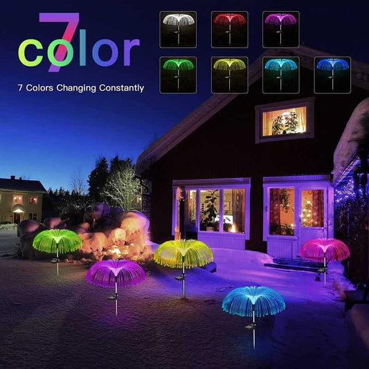 💡🏆Lâmpada solar de jardim – Lâmpada Medusa com cores que mudam