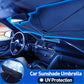 🚗🌂❄Guarda-chuva para para-brisas do carro - Guarda-chuva dobrável para carro com proteção solar para carros com proteção UV (proteção de isolamento térmico) para para-brisas de automóveis