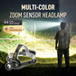 🔦🔍🌈 Lanterna frontal com sensor de zoom multicolor