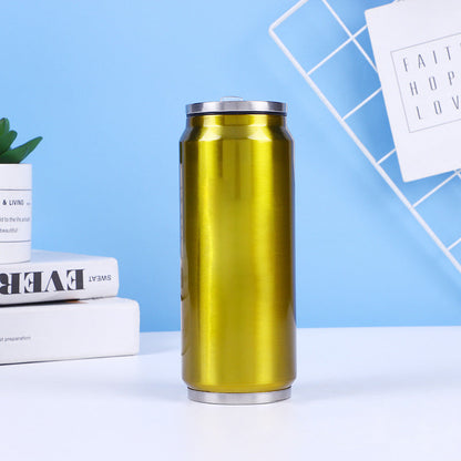 🥤 50% DE DESCONTO – Copo térmico de parede dupla em aço inoxidável | Formato de lata de cola, mantém a temperatura e é resistente ✨🧊