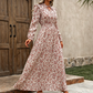 👗❤️ para mulheres, estilo férias, com estampa floral miúda e cintura ajustada, vestido longo